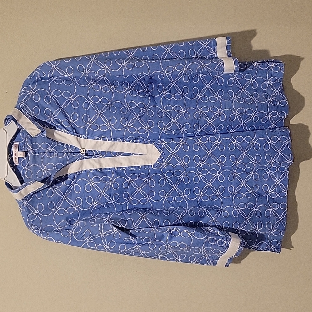 ❤️ PETER MILLAR MADISON PRINTED STRETCH COTTON TOP, SMALL